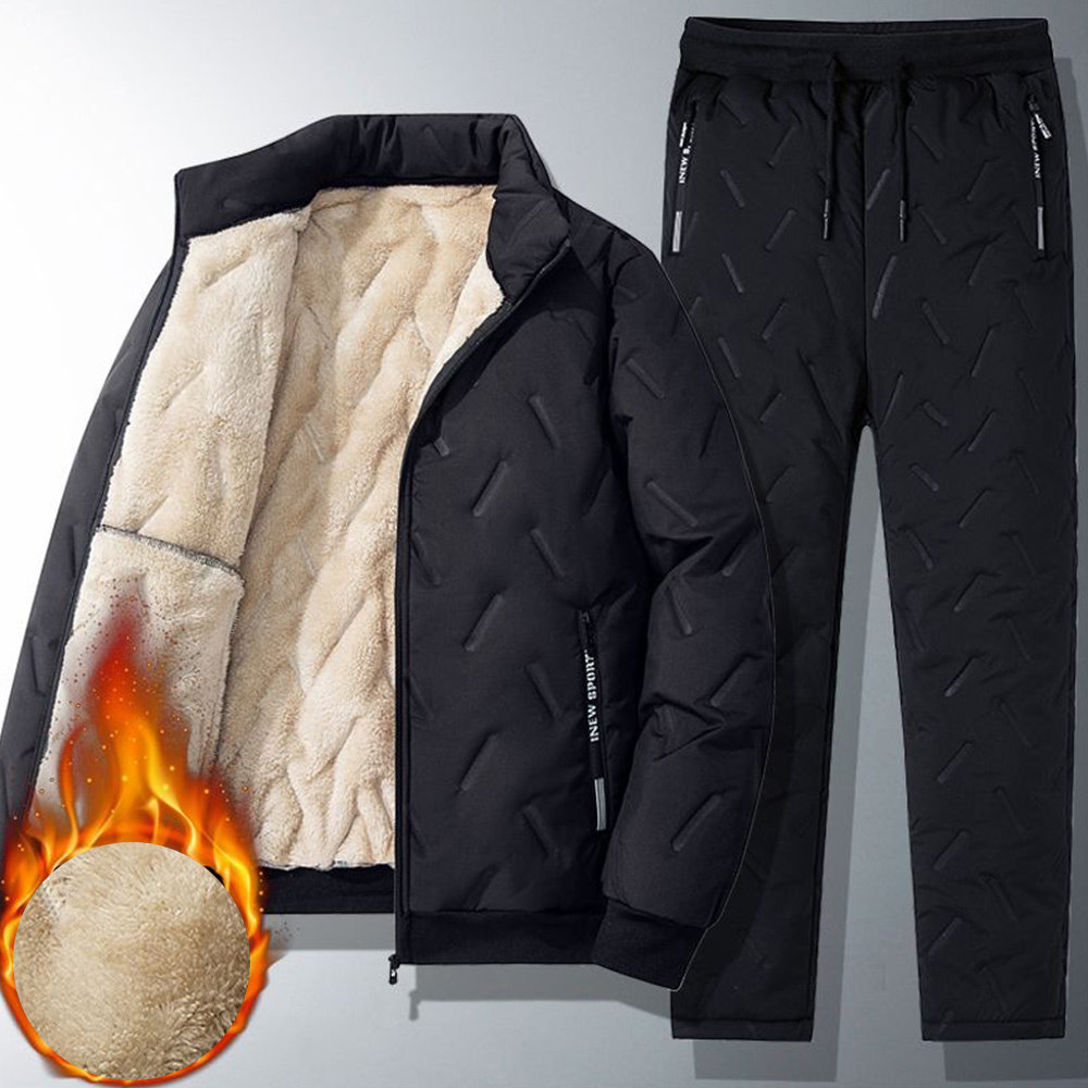 Alberchris™ Autumn and winter men's lambswool cotton coat + cotton pants two-piece suit