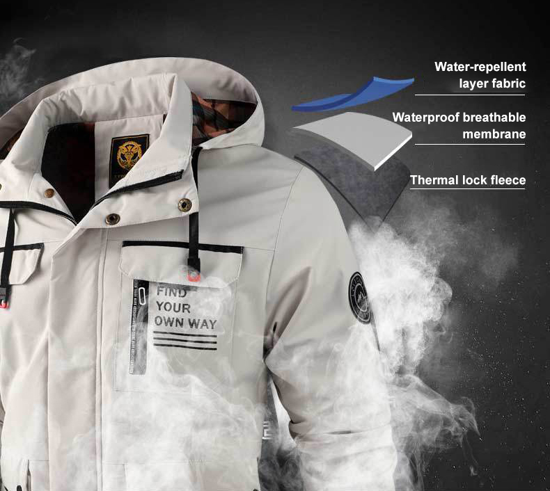 Alberchris™ Men's Mid-Length Hooded Rainproof and Windproof Jacket