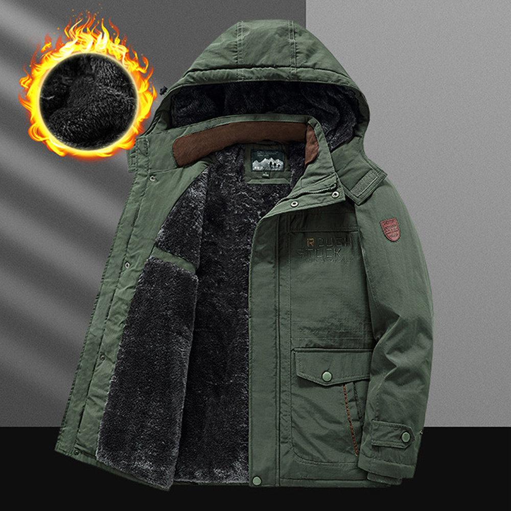 Alberchris™ Winter men's casual thickened velvet mid-length warm jacket