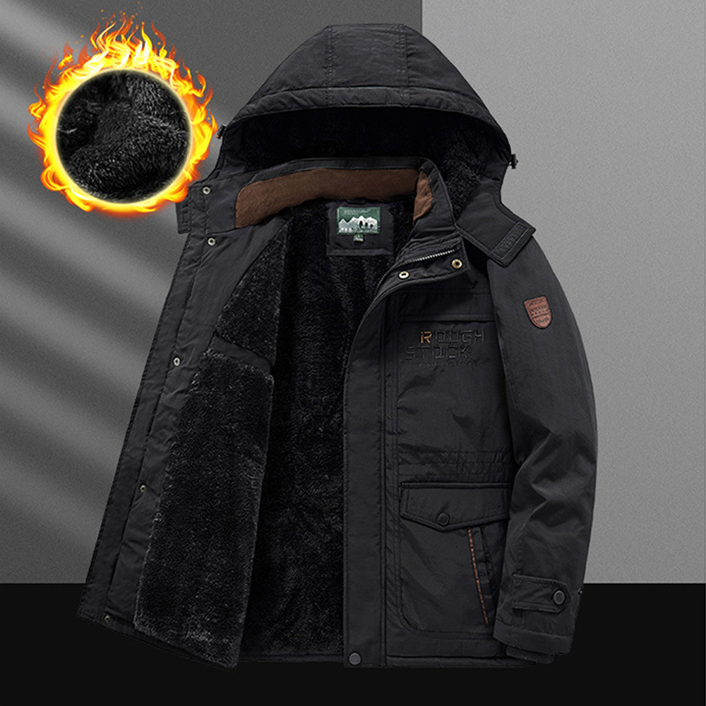 Alberchris™ Winter men's casual thickened velvet mid-length warm jacket