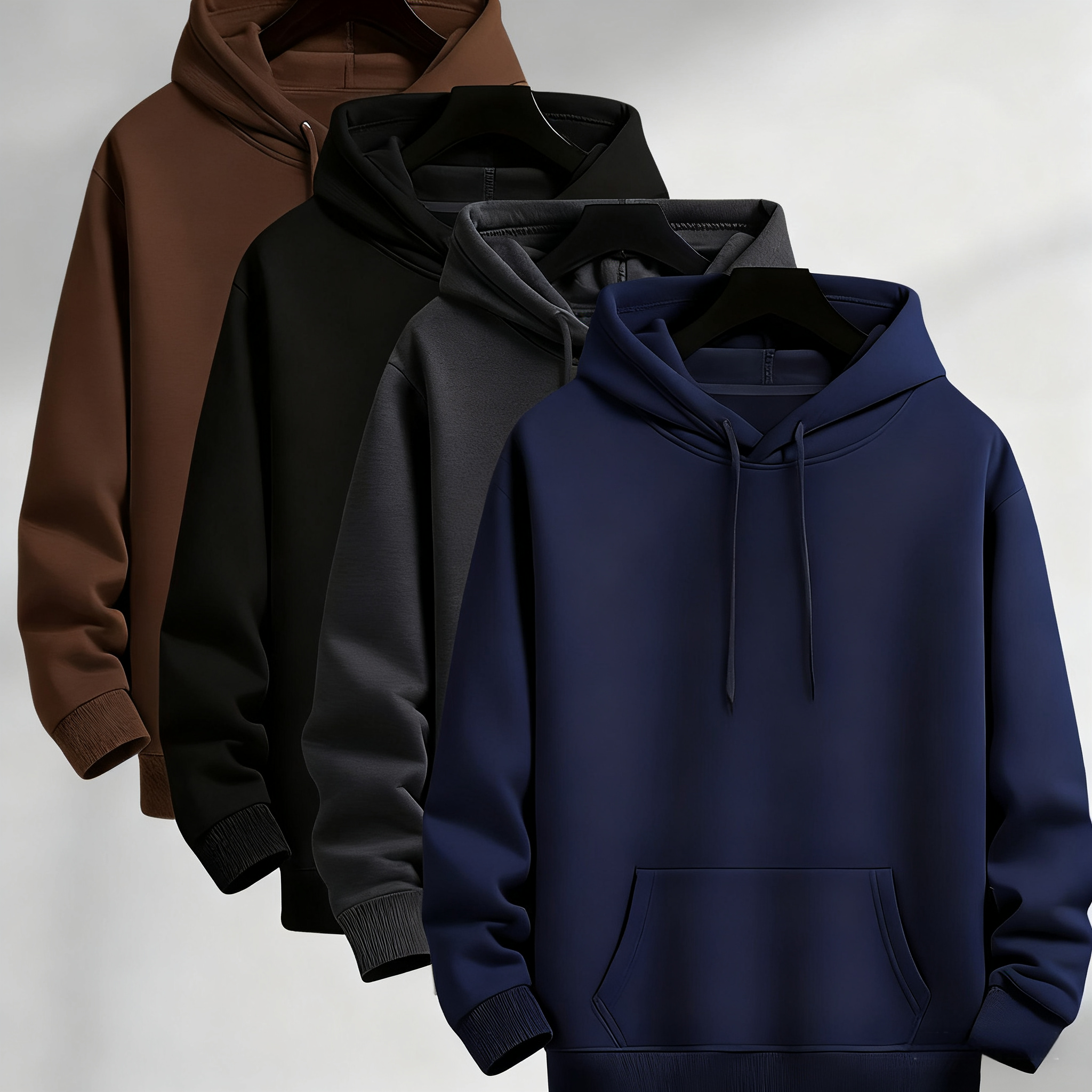 Lässiges Herren-Kapuzenpullover-Set für Herbst/Winter (4-teiliges Set)