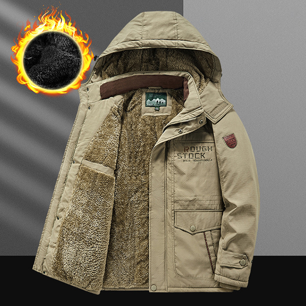 Alberchris™ Winter men's casual thickened velvet mid-length warm jacket