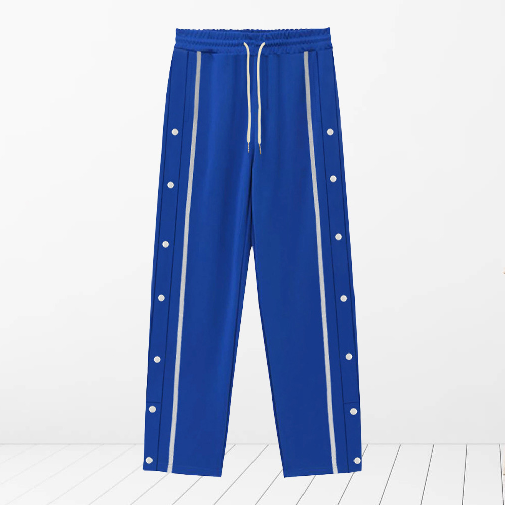 Alberchris™ Men's New Solid Striped Fashion Buttoned Wide Leg Pants Casual Sports Pants