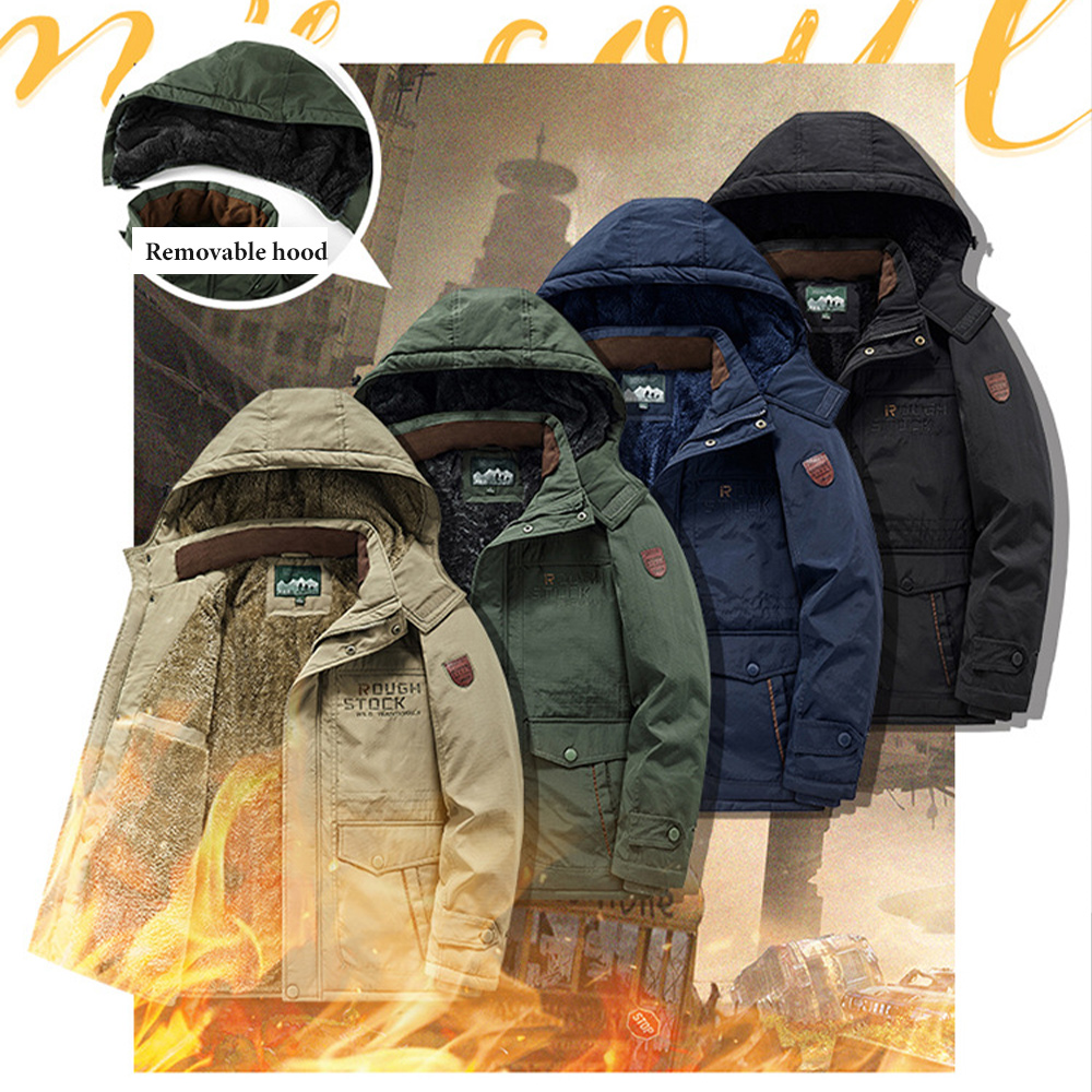 Alberchris™ Winter men's casual thickened velvet mid-length warm jacket