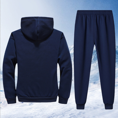 Alberchris™ Autumn and winter new men's lambskin hooded jacket and trousers suit