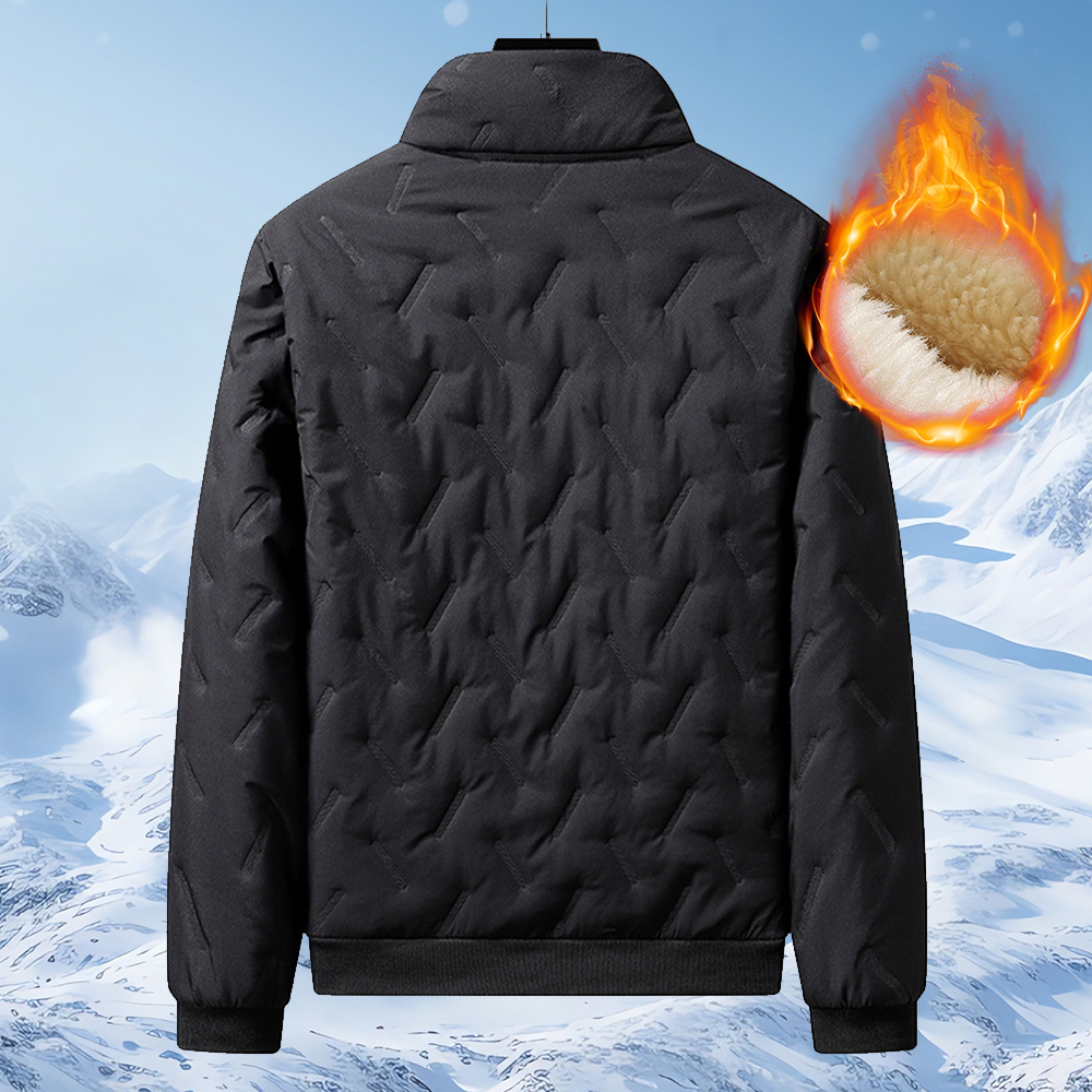 Alberchris™ New winter men's comfortable large size velvet thickened hooded jacket warm stand-up collar cotton coat