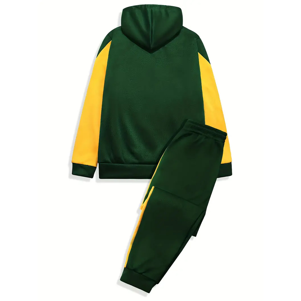 Alberchris Men's Hooded Sweatshirt + Trousers Sports Suit