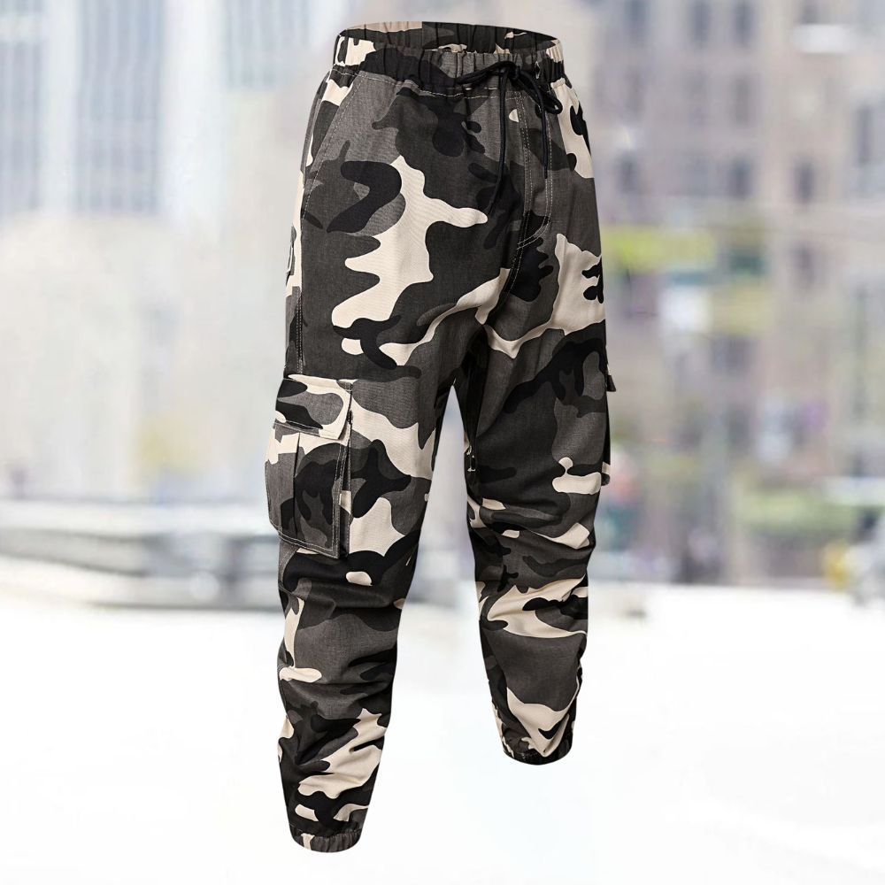Silberfleck Wasserdichte, lose Cargo-Neun-Punkt-Hose für Herren im Camouflage-Stil