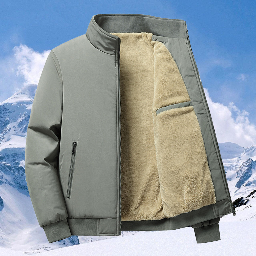 Alberchris™ Autumn and winter men's stand collar zippered velvet thickened jacket