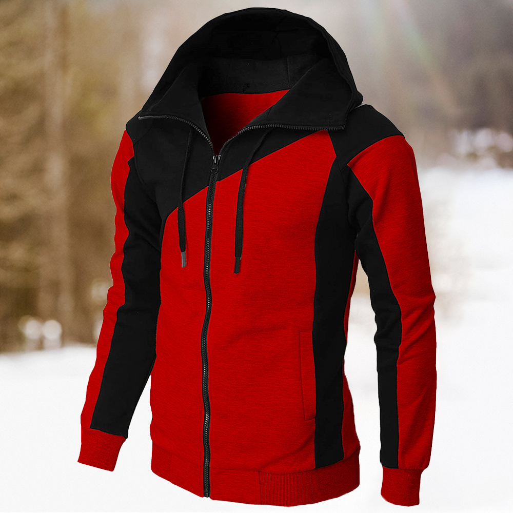 Alberchris™ New Autumn Men's Casual Color Blocking Zipper Hooded Jacket