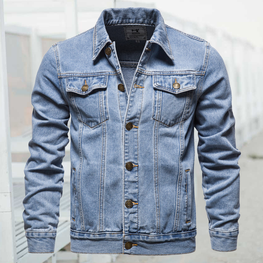 Alberchris™ 2024 New Men's Long Sleeve Lapel Denim Jacket