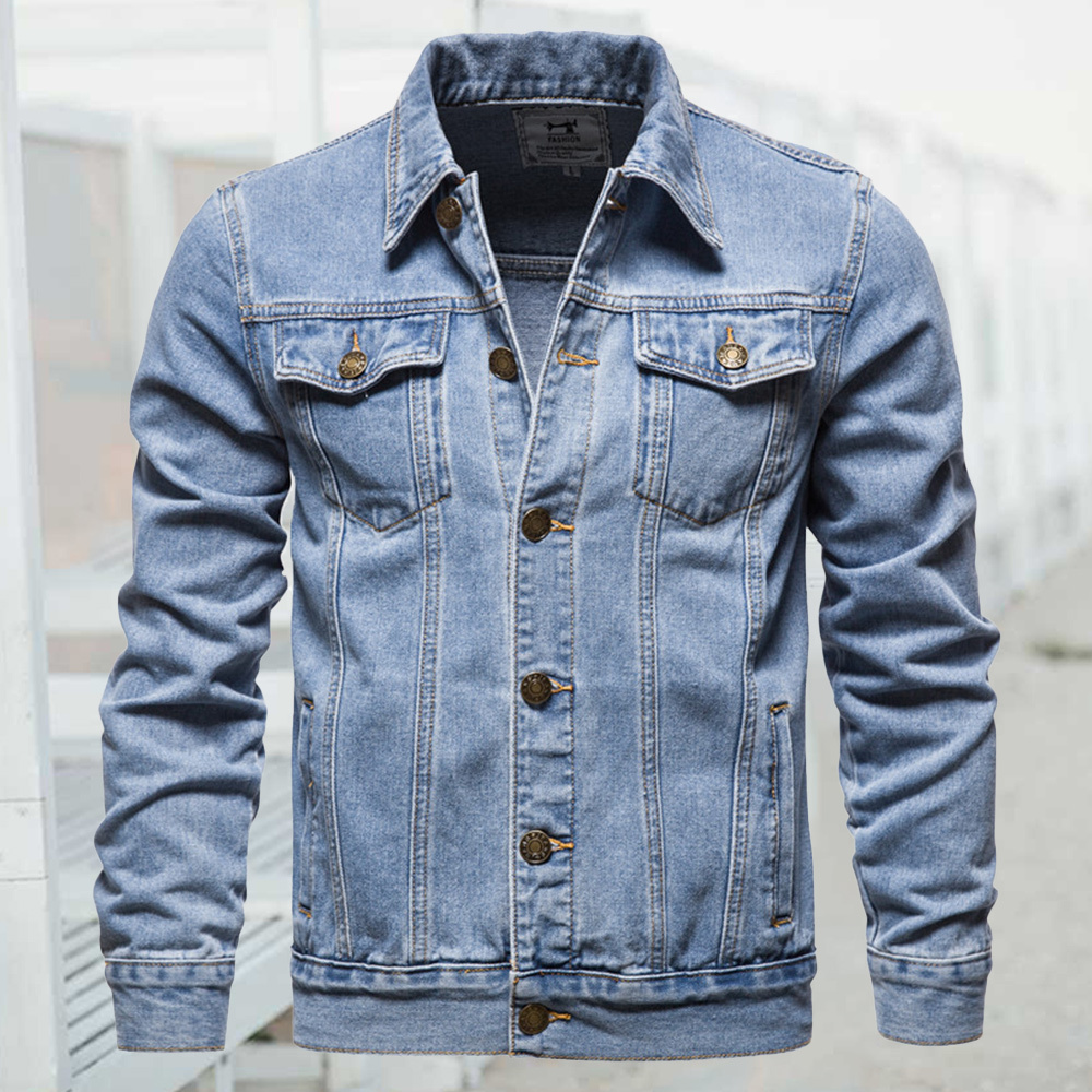 Alberchris™ 2024 New Men's Long Sleeve Lapel Denim Jacket