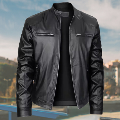 Alberchris™ New Men's Stand-up Collar Zipper Leather Jacket