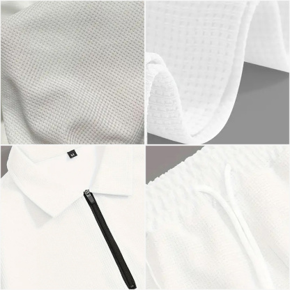 Alberchris™ Men's stylish and comfortable lapel two-piece sports casual polo suit