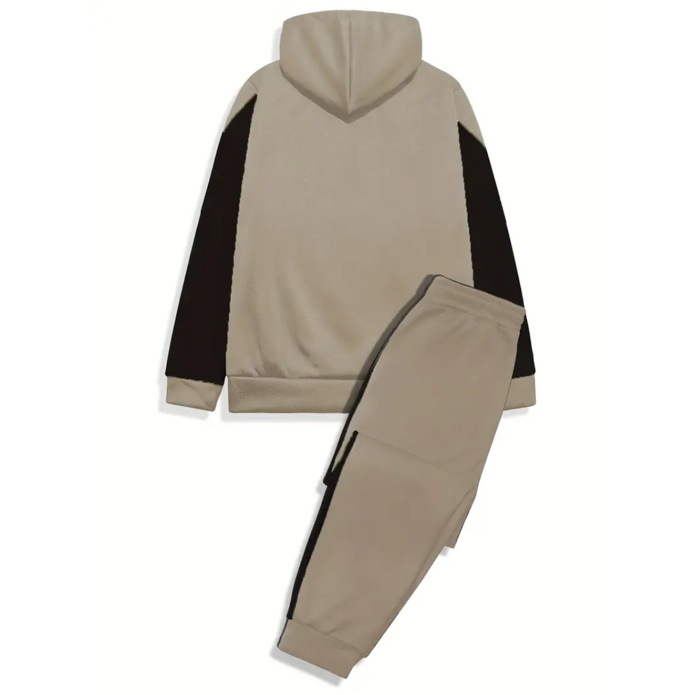 Alberchris Men's Hooded Sweatshirt + Trousers Sports Suit