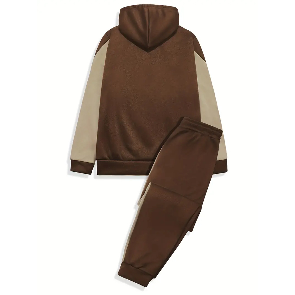 Alberchris Men's Hooded Sweatshirt + Trousers Sports Suit