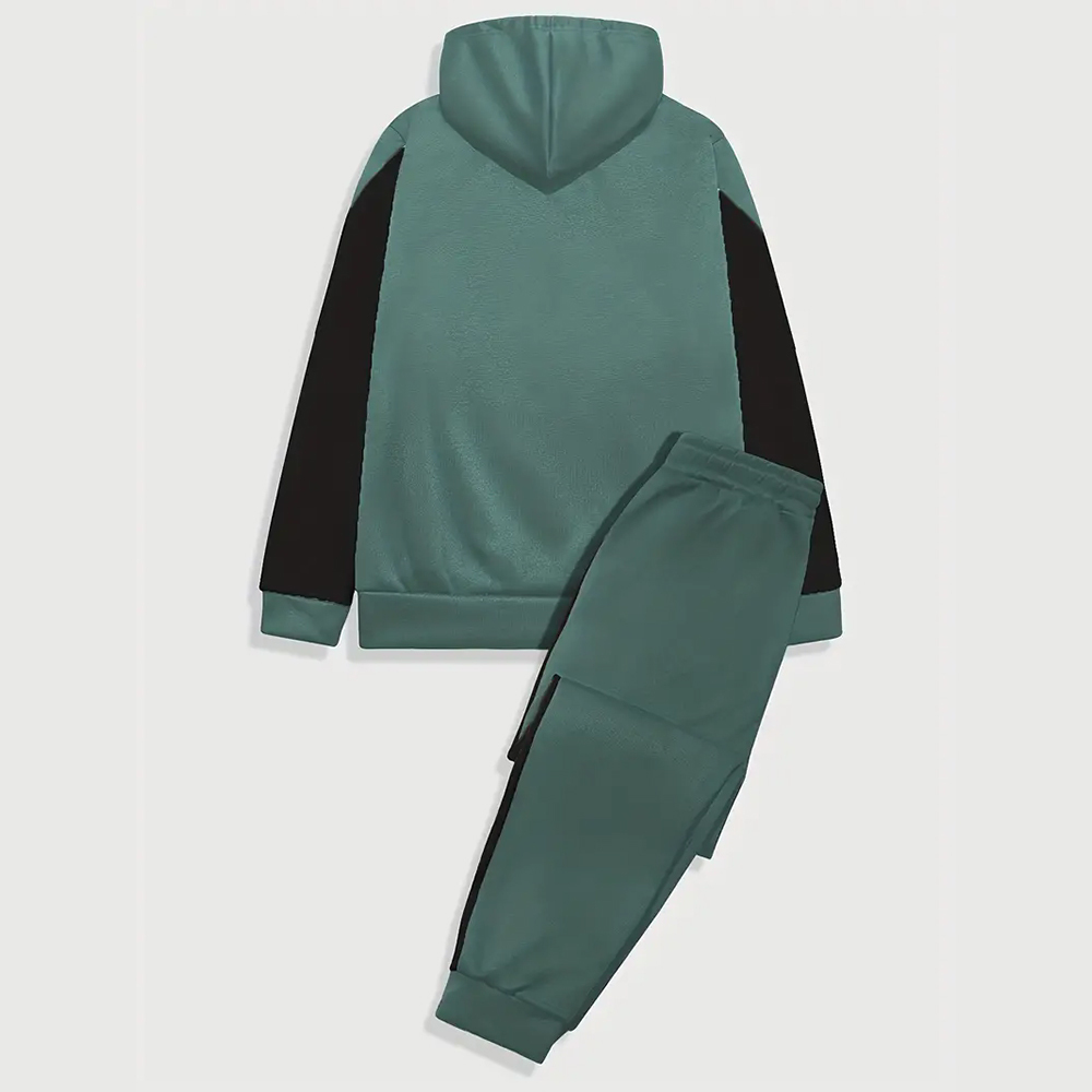Alberchris Men's Hooded Sweatshirt + Trousers Sports Suit