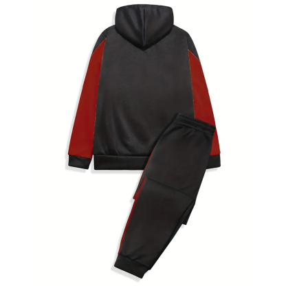 Alberchris Men's Hooded Sweatshirt + Trousers Sports Suit