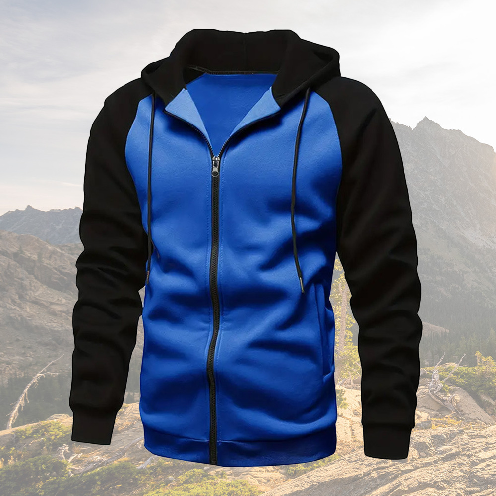 Alberchris™ Men's Colorblock Raglan Sleeve Hoodie Cardigan