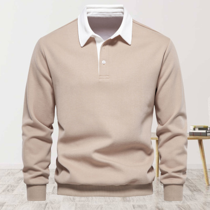 Alberchris™ Men's new lapel long-sleeved solid color sweatshirt