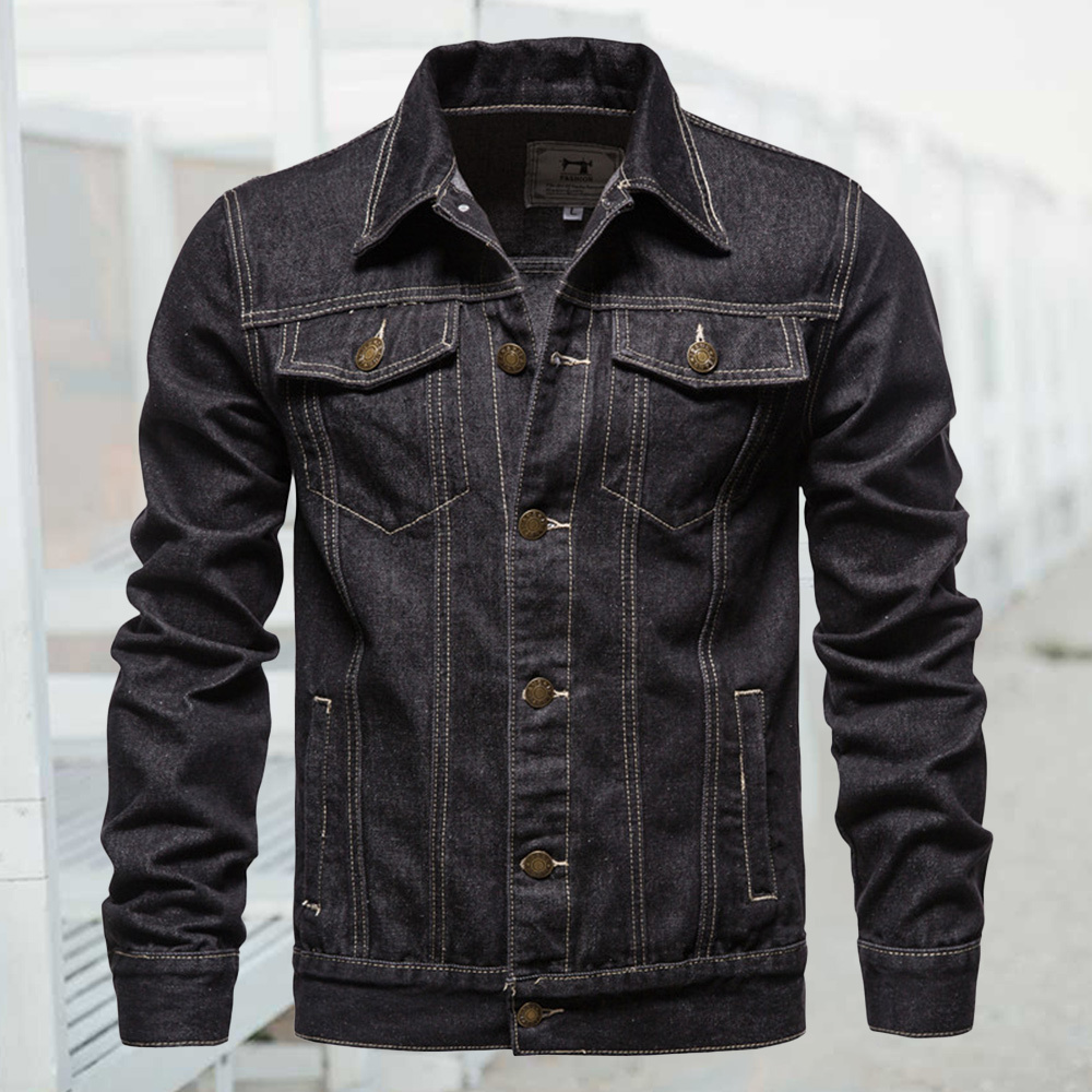 Alberchris™ 2024 New Men's Long Sleeve Lapel Denim Jacket