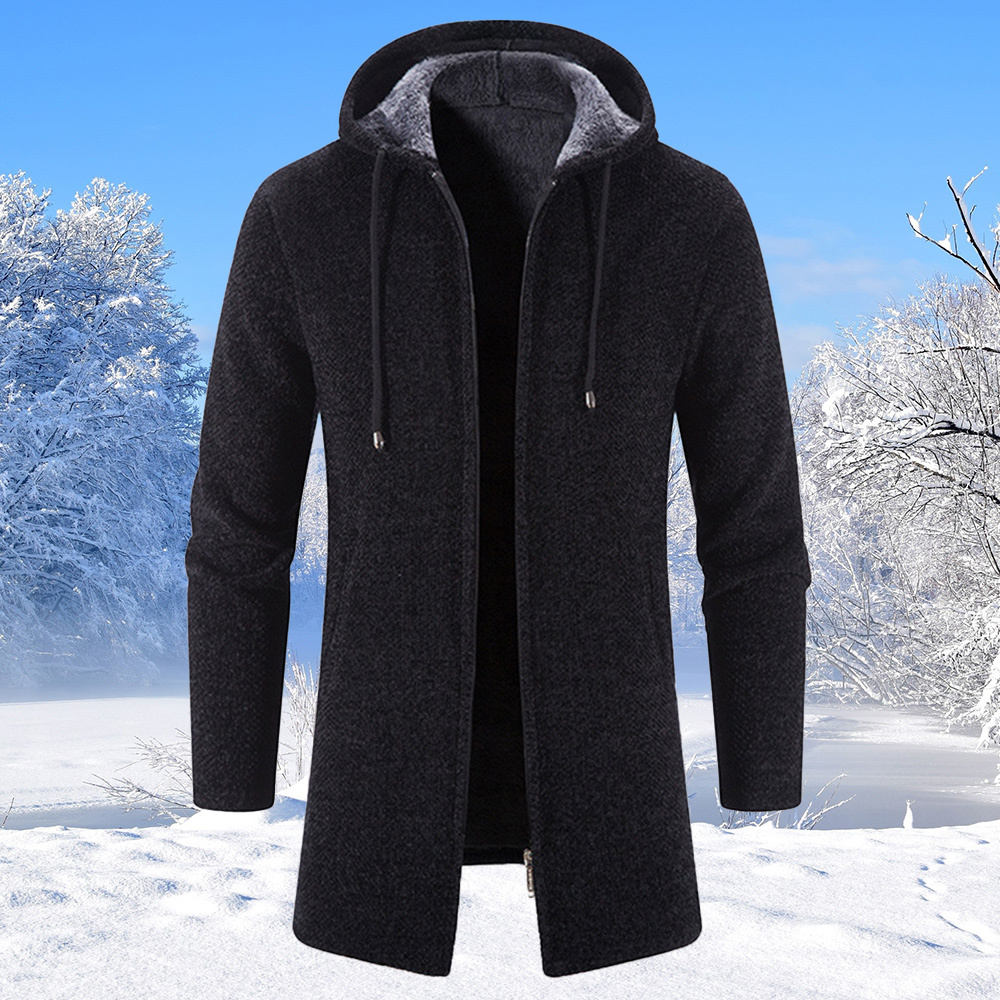 Alberchris™ Men's mid-length hooded sweater jacket