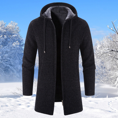 Alberchris™ Men's mid-length hooded sweater jacket