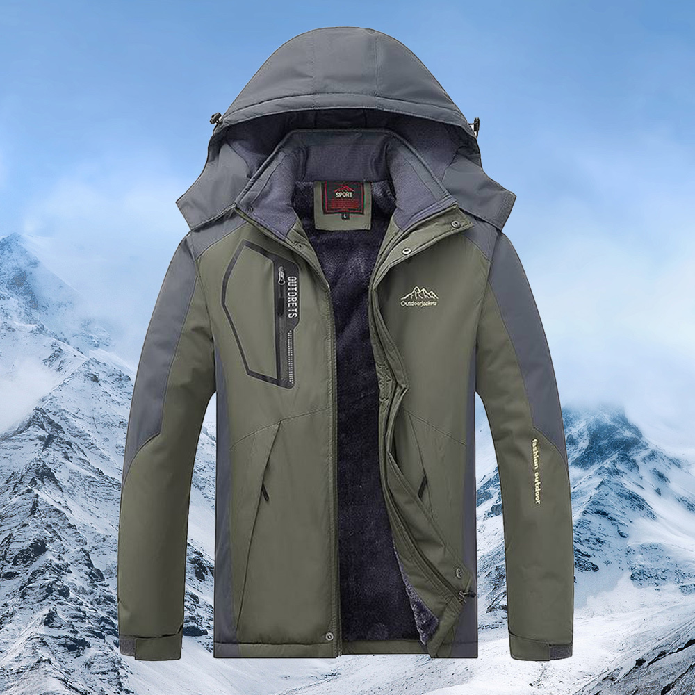 Alberchris™ New style of velvet waterproof and windproof men's warm hooded jacket for winter