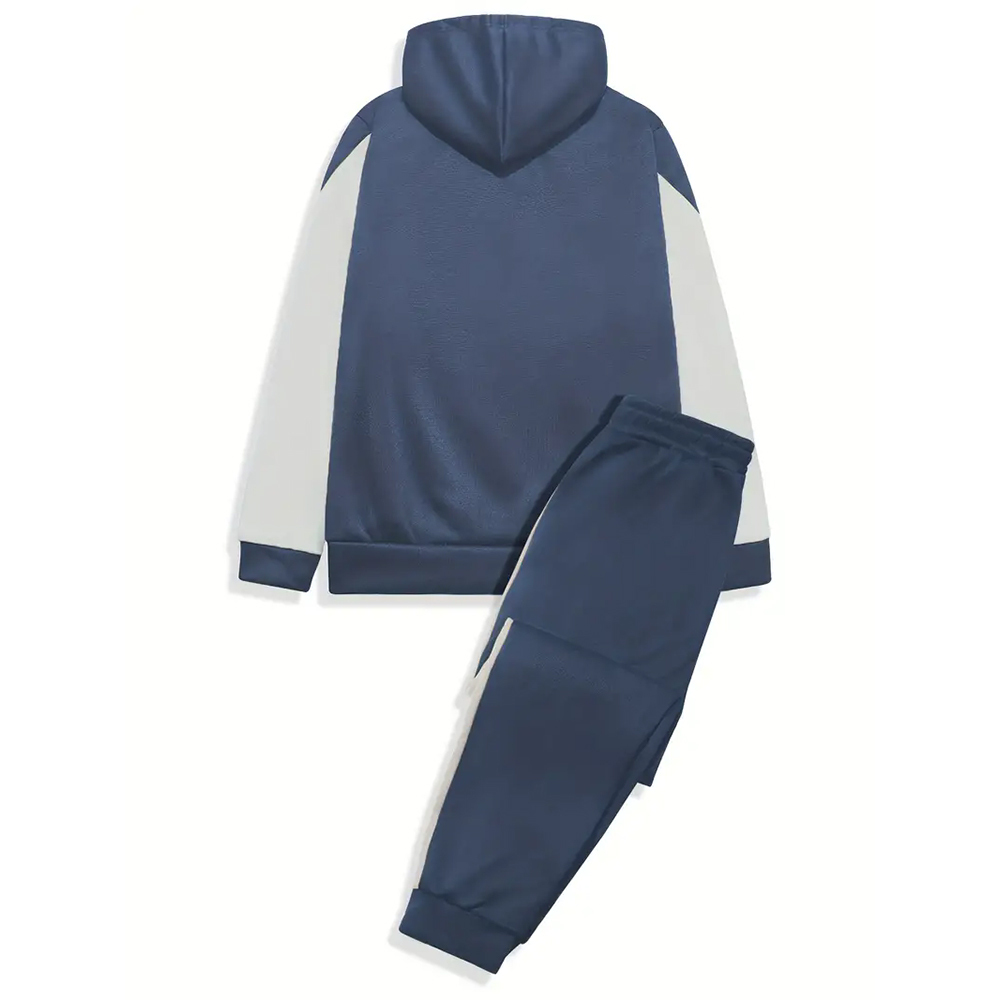 Alberchris Men's Hooded Sweatshirt + Trousers Sports Suit