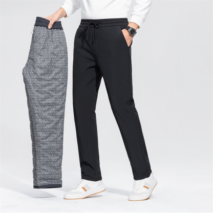 Alberchris™ Winter Men's Warm Straight Casual Solid Color Down Pants