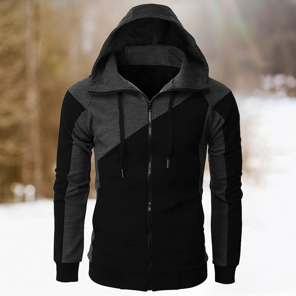 Alberchris™ New Autumn Men's Casual Color Blocking Zipper Hooded Jacket