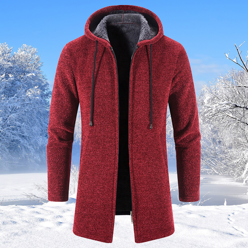 Alberchris™ Men's mid-length hooded sweater jacket