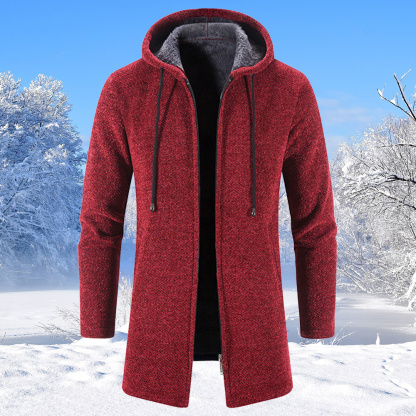 Alberchris™ Men's mid-length hooded sweater jacket