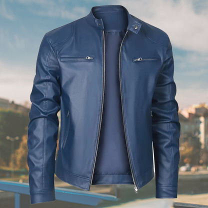 Alberchris™ New Men's Stand-up Collar Zipper Leather Jacket