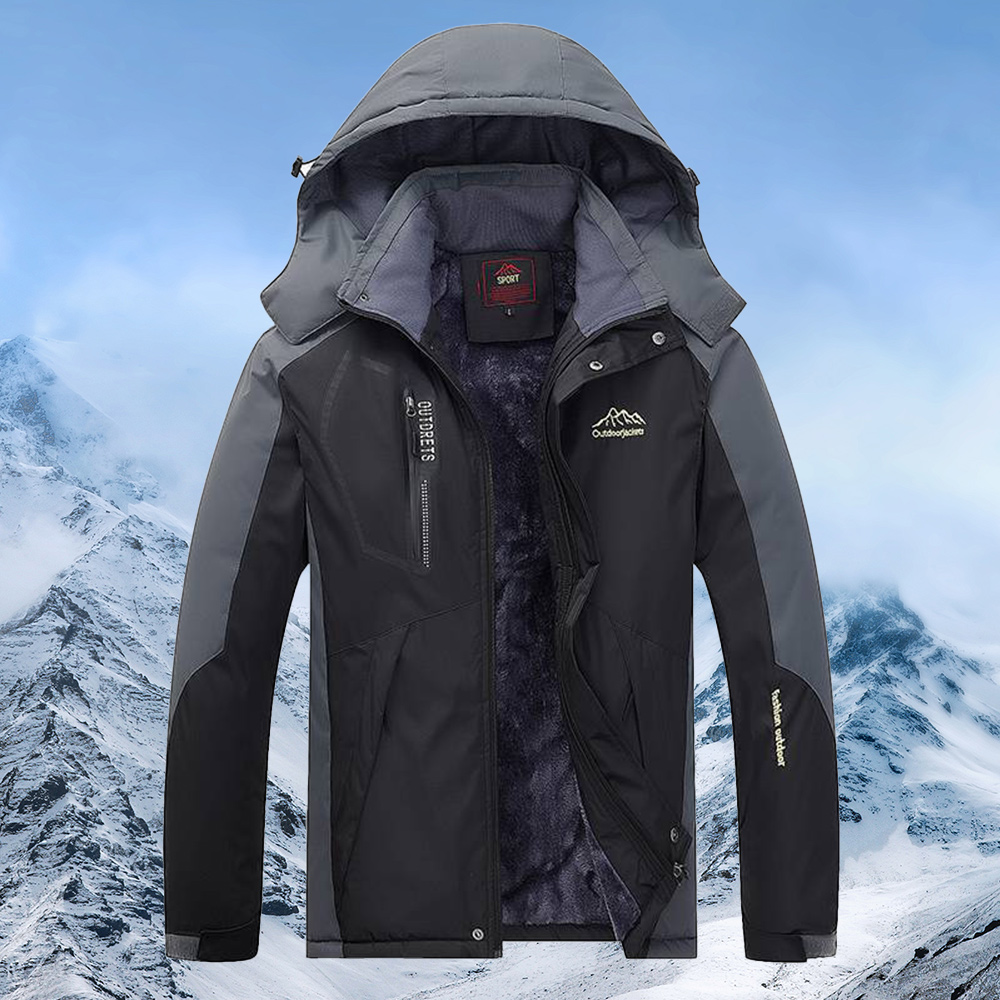 Alberchris™ New style of velvet waterproof and windproof men's warm hooded jacket for winter