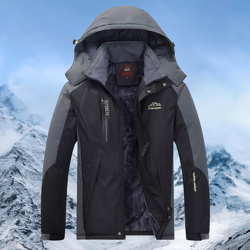 Alberchris™ New style of velvet waterproof and windproof men's warm hooded jacket for winter