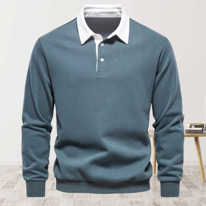 Alberchris™ Men's new lapel long-sleeved solid color sweatshirt