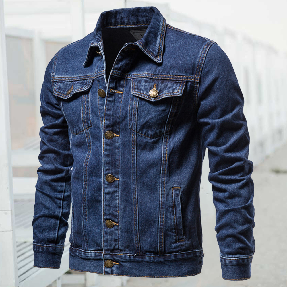 Alberchris™ 2024 New Men's Long Sleeve Lapel Denim Jacket