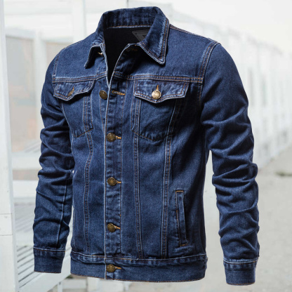 Alberchris™ 2024 New Men's Long Sleeve Lapel Denim Jacket