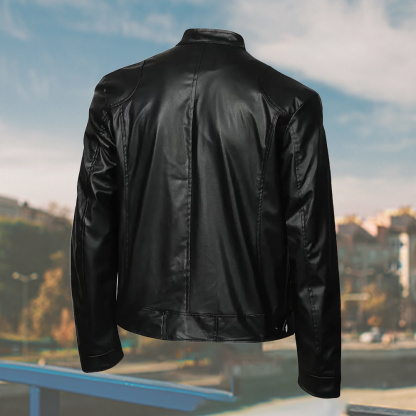 Alberchris™ New Men's Stand-up Collar Zipper Leather Jacket