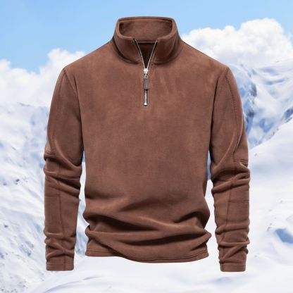 Alberchris™ Autumn and winter men's polar fleece half zipper stand collar long sleeve sweatshirt