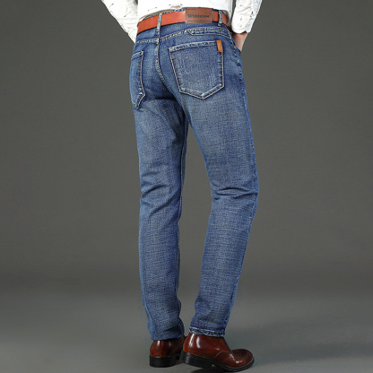 Alberchris™ Men's classic slim fit high quality stretch straight business casual jeans