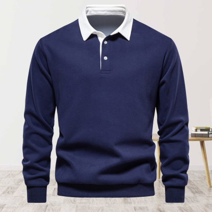 Alberchris™ Men's new lapel long-sleeved solid color sweatshirt