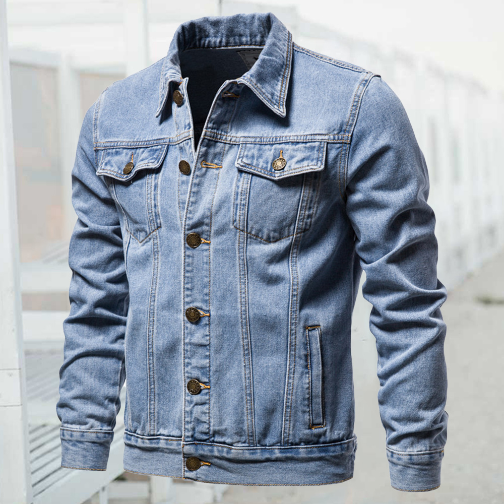 Alberchris™ 2024 New Men's Long Sleeve Lapel Denim Jacket