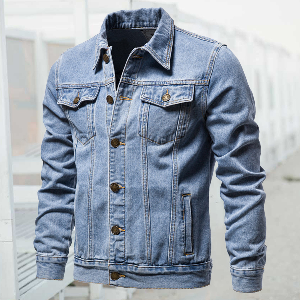 Alberchris™ 2024 New Men's Long Sleeve Lapel Denim Jacket