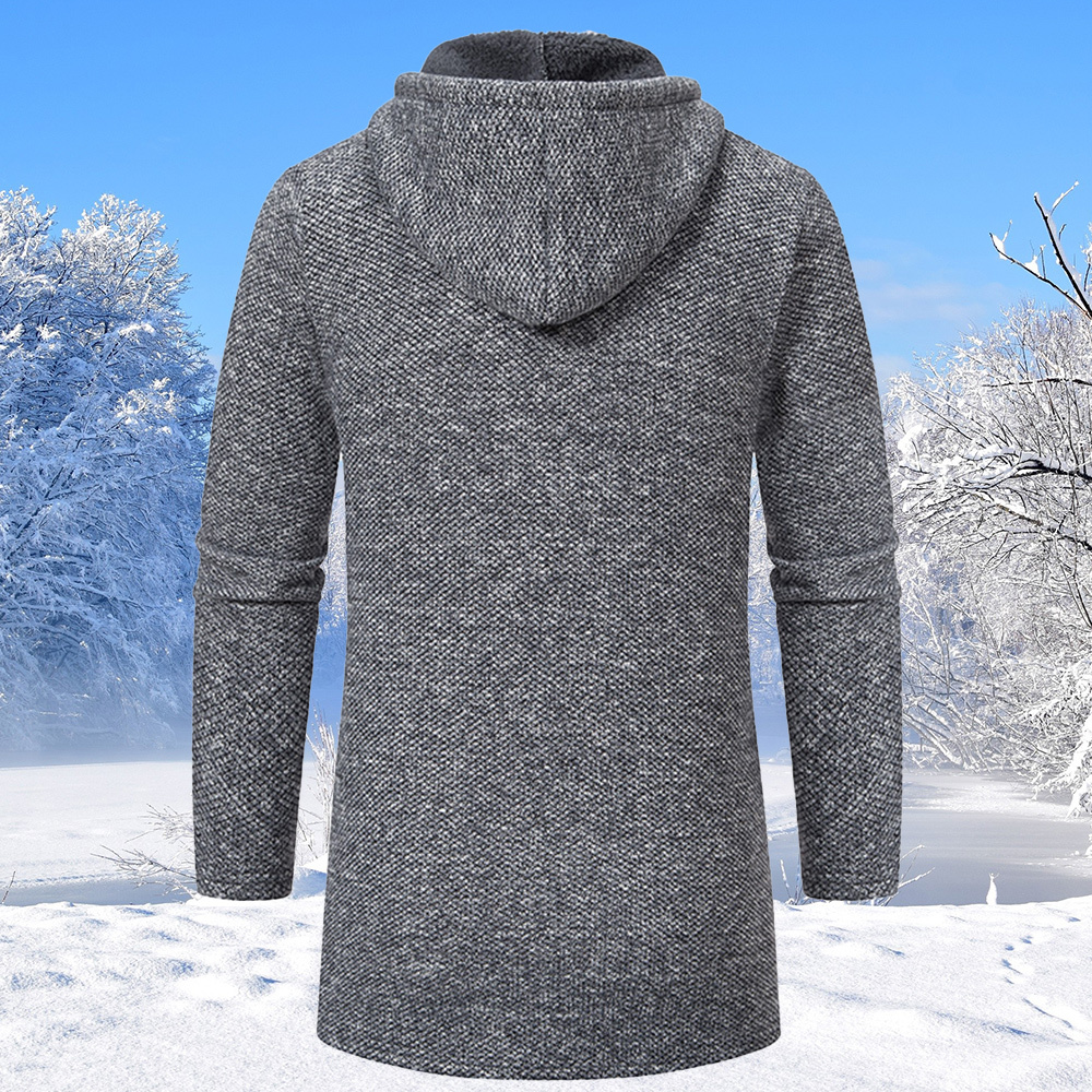 Alberchris™ Men's mid-length hooded sweater jacket