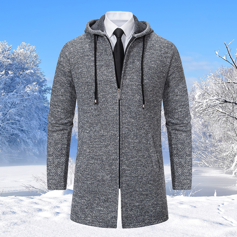 Alberchris™ Men's mid-length hooded sweater jacket