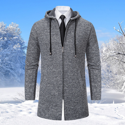 Alberchris™ Men's mid-length hooded sweater jacket