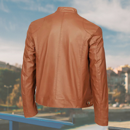 Alberchris™ New Men's Stand-up Collar Zipper Leather Jacket