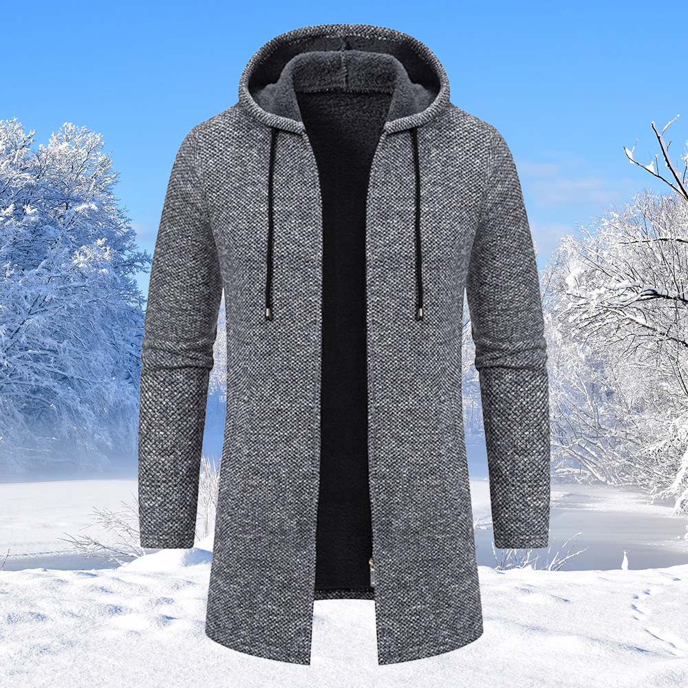 Alberchris™ Men's mid-length hooded sweater jacket